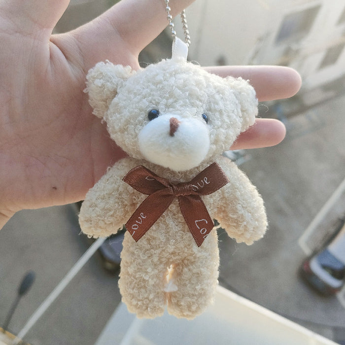 Wholesale Pearl Plush Teddy Bear Plush Toy Keychain Pendant Kindergarten Toy Small Gift Wedding Event JDC-KC-RC001