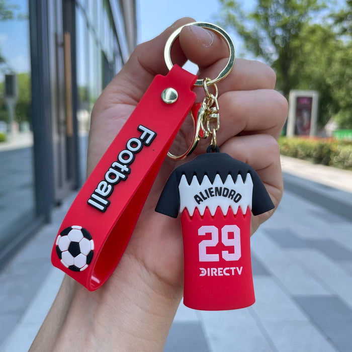 Wholesale Creative cartoon football jersey keychain bag hanging bag car keychain accessories small gift wholesale