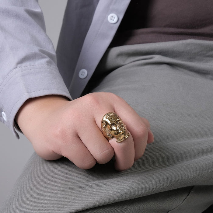 Wholesale Stainless Steel Ring Hindu Garuda Titanium Steel Eagle Face Vintage Personalized Ring