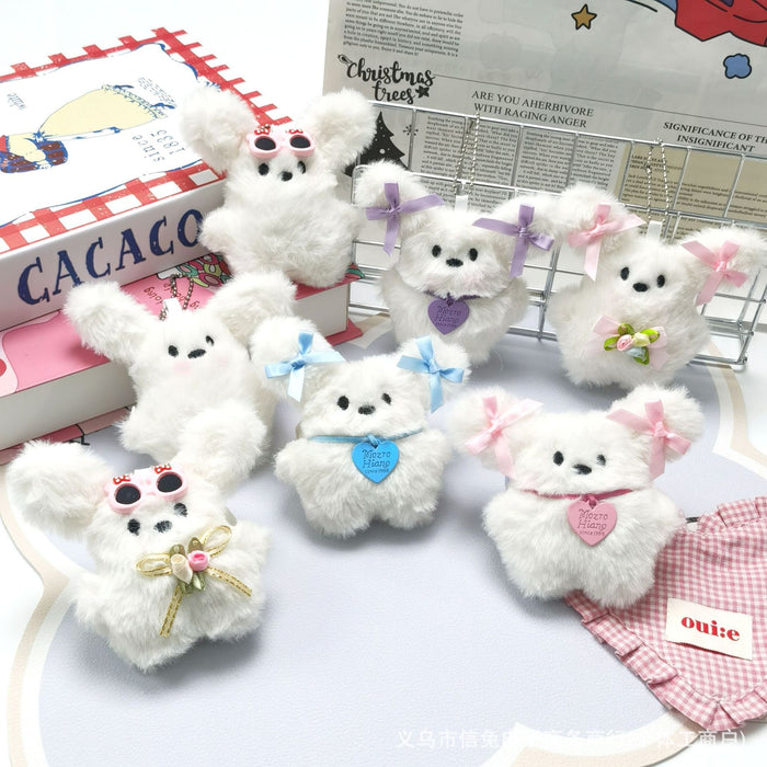 Wholesale Cute Flying Rabbit Plush Pendant Bow Rabbit Doll Keychain Pendant Flying Dog Glasses Rabbit Doll