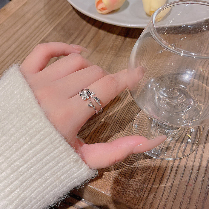 Wholesale Micro-inlaid Crystal Zircon Pearl Ring