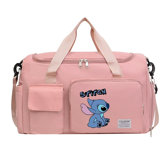 Wholesale Cartoon Printed Fitness Bag with Shoe Storage Large Capacity Duffel Bag Sports Portable Shoulder Bag Travel Bag