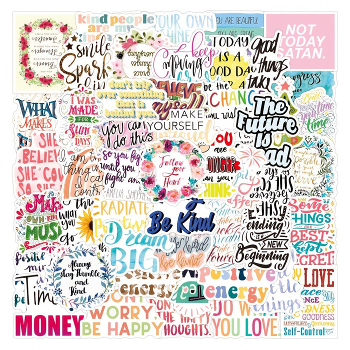 Wholesale 150pcs Inspirational phrase cartoon graffiti stickers to decorate notebooks and luggage