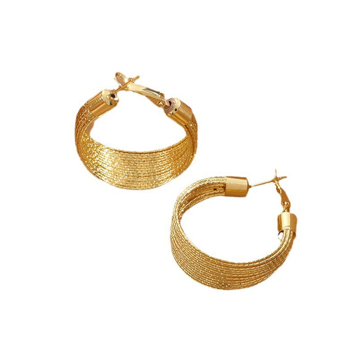 Wholesale Exaggerated Gold Earrings Elegant Multi-layer Circle Earrings Advanced Circle Earrings