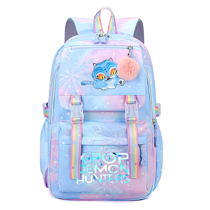 Wholesale Cartoon-themed printed student backpack rainbow double-shoulder bag