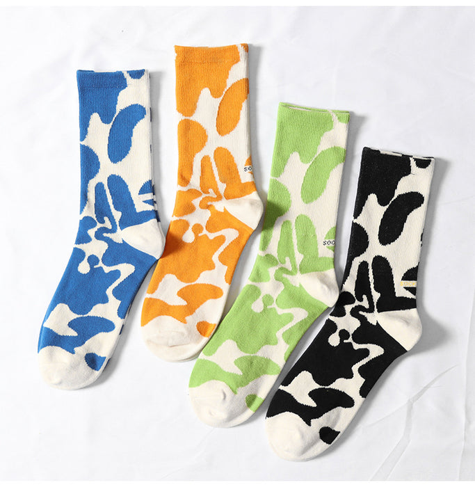 Wholesale Mid length socks, all cotton trendy socks, women's calf socks