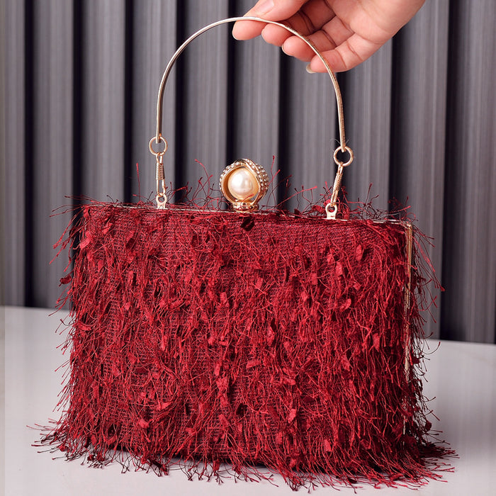 Wholesale New Fashionable Tassel Banquet Bag Handheld Banquet Bag Featured Dress Handmade Bag JDC-HB-YX003