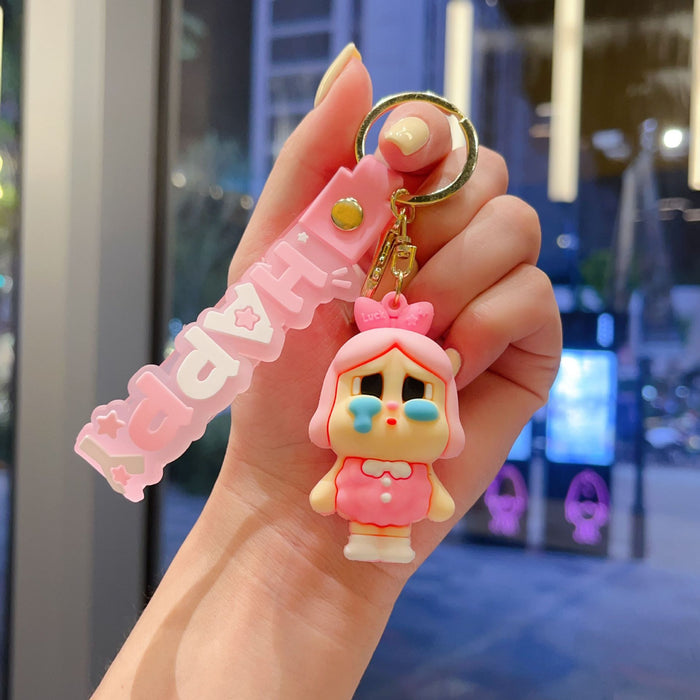 Wholesale New Crying Baby Keychain Cute Soft Plastic Cartoon Doll Car Keychain Fashion Gift Bag Pendant