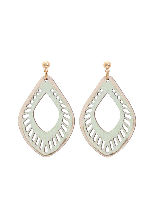 Wholesale Leaves Wooden Earrings Ring Earrings