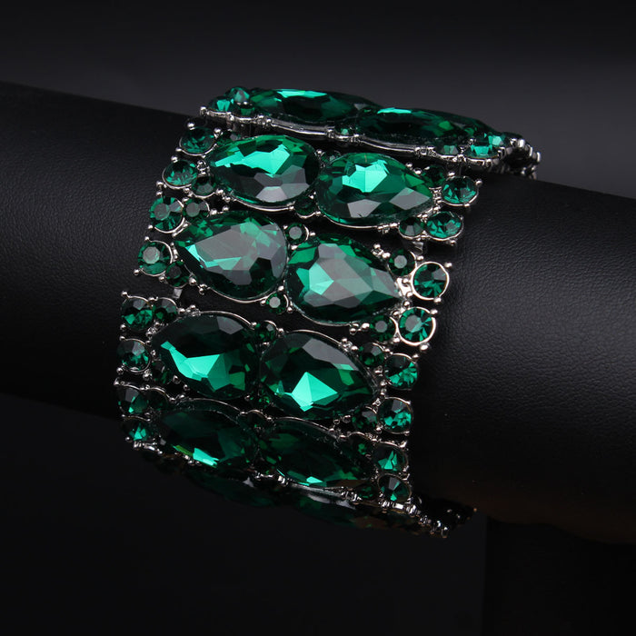 Wholesale Rhinestone Stretch Bracelet For Women Gold AB Geometric Statement Jewelry Party Fashion Accessory Boutique Resale