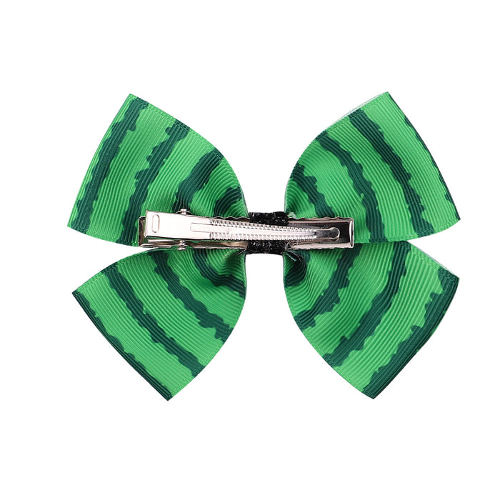 Wholesale Polyester Fruit Print Fabric Bow Hair Clip Set JDC-HC-Xiane019