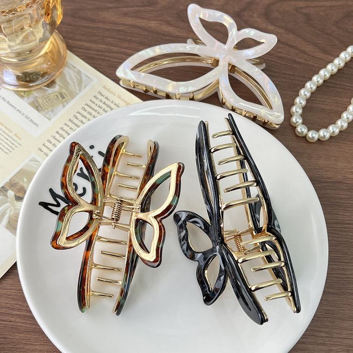 Wholesale Large Bow Hollow Elegant Acetic Acid Hair Clips