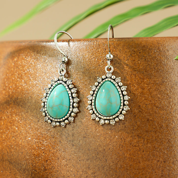 Wholesale 2pcs Bohemian Turquoise Retro Distinctive Earrings