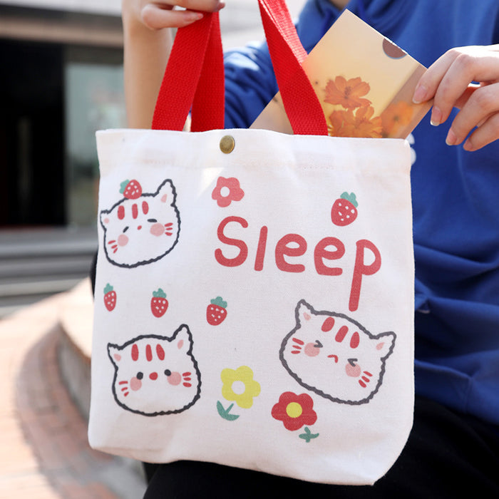 Wholesale Cartoon Hand Carrying Shopping Canvas Bag Children's Birthday Bag Accompanying Gift Bag Student Mini Handbag Set Printing