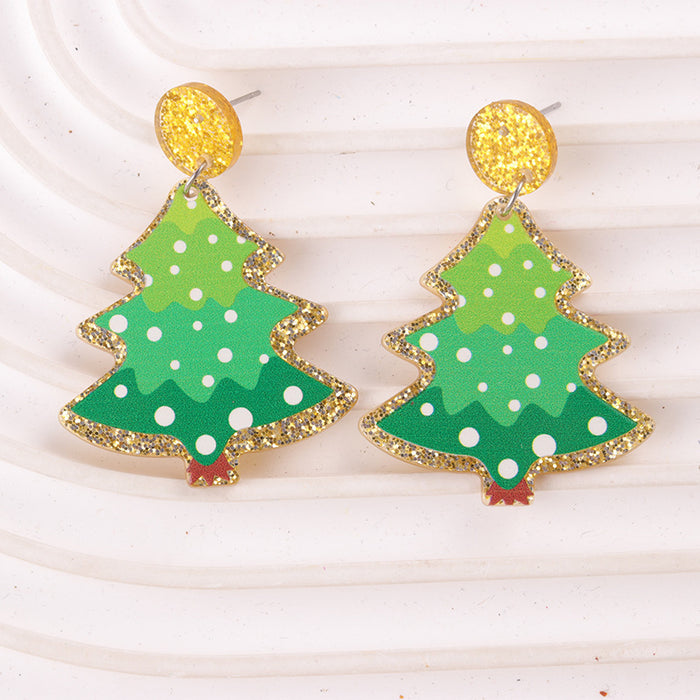 Wholesale Christmas Tree Series Creative Design Acrylic Earrings Earrings Christmas Earrings Ear Jewelry Women