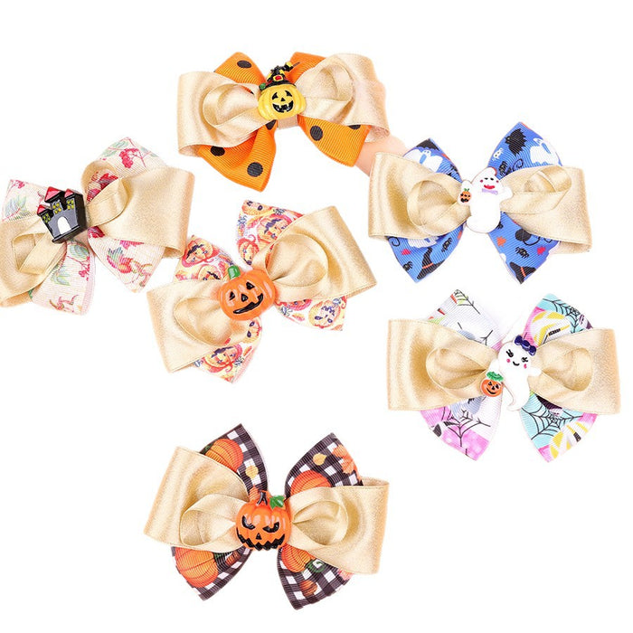 Wholesale Cross-Border New Children' s Bow Hairpin  Pumpkin Head Witch Hat Creative Funny Duckbill Clip Hair Accessories