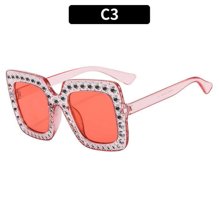 Wholesale Square Rhinestone Disco Sunglasses