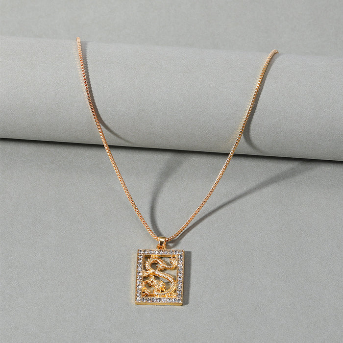 Wholesale New exaggerated jewelry, niche metal pendant accessories, alloy diamond necklace, collarbone chain