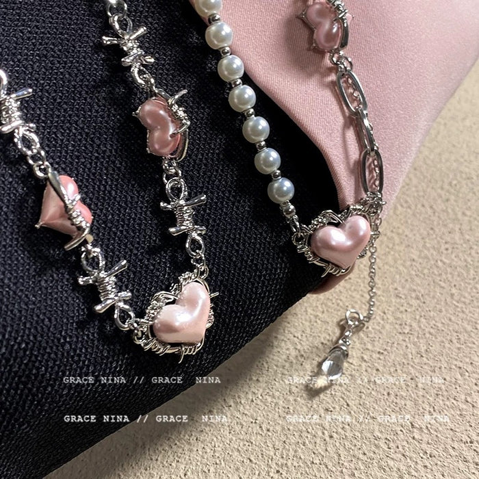Wholesale n Heart Pendant Necklace Alloy Clavicle Chain Boutique Jewelry Accessory