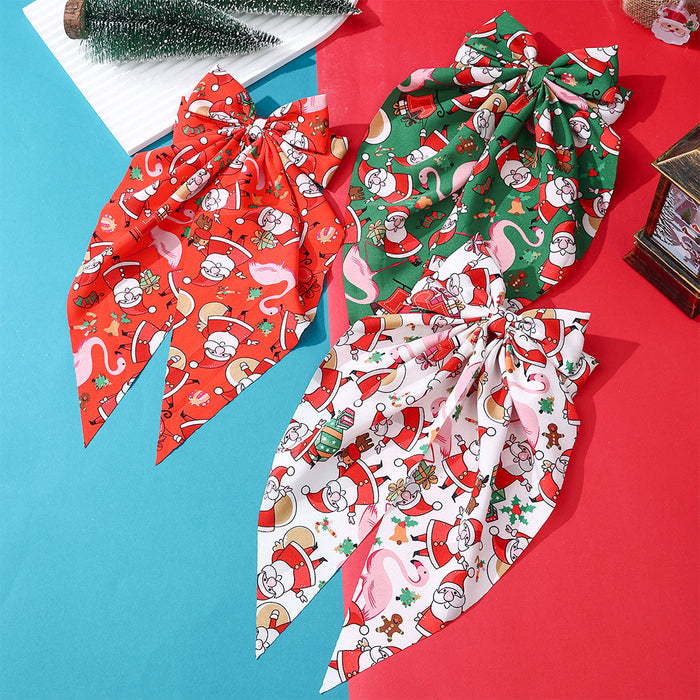 Wholesale Christmas Hairpin Bow Ribbon Spring Clip  Holiday Party Decoration Gift Hair Accessories