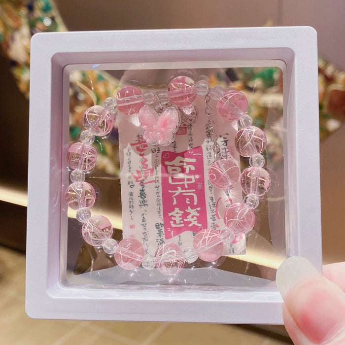 Wholesale Glass Butterfly Bracelet Trendy Handmade Fashion Accessory MOQ≥3