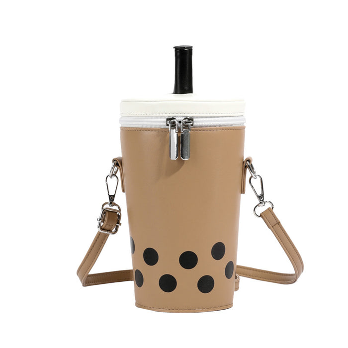 Wholesale Milk Tea Cup Soft Leather Crossbody Shoulder Bag JDC-SD-NvJ001