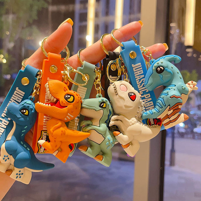 Wholesale Cartoon dinosaur keychain dinosaur cartoon doll car keychain small gift for men and women
