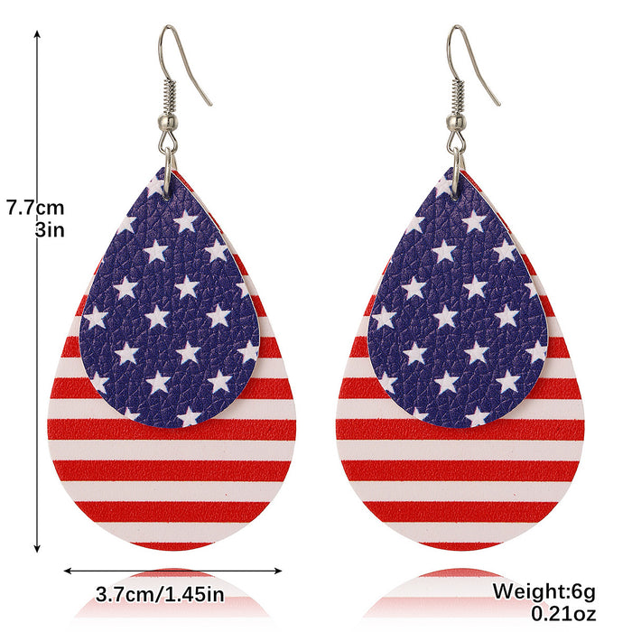 Wholesale Earrings Heart shaped National Flag Earrings National Day Earrings