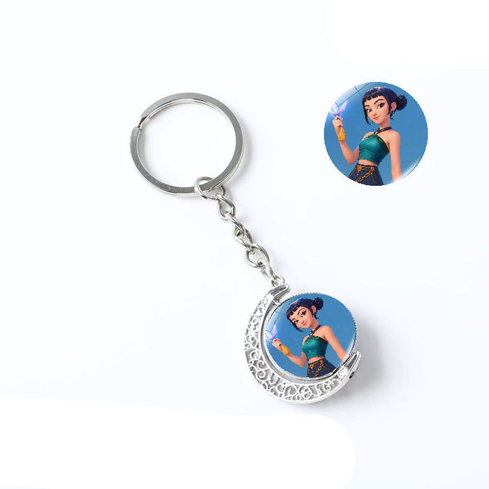Wholesale Kpop Double-sided rotating pendant keychain
