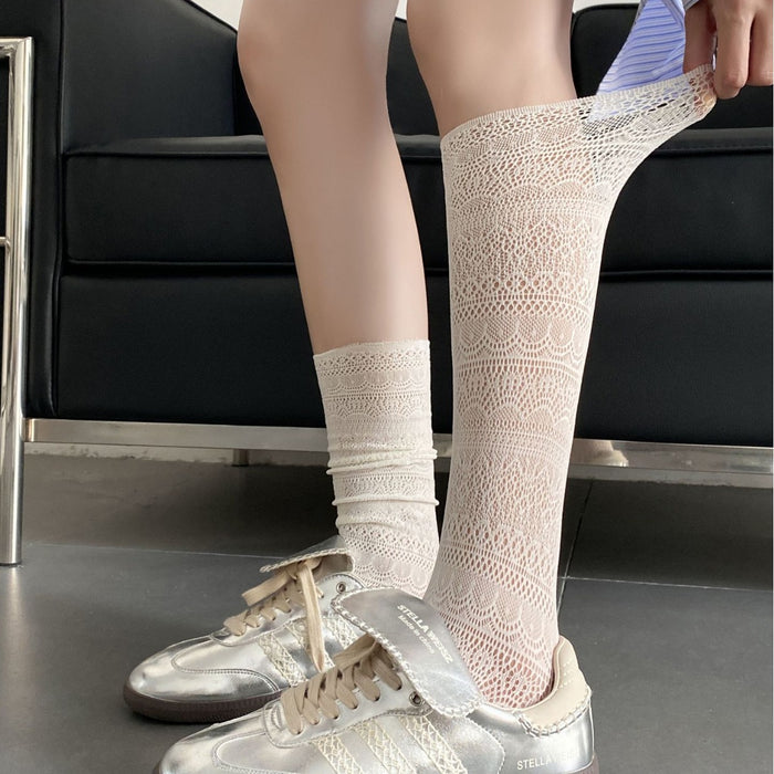 Wholesale Mesh Socks Thin Long Tube Stacked Socks