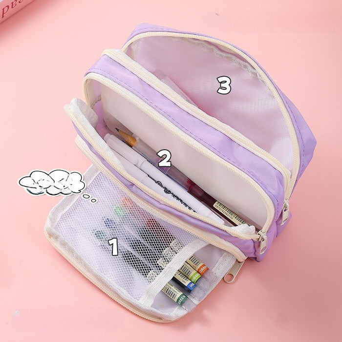 Wholesale Candy-colored cartoon print Pencil Bags for primary and secondary school girls