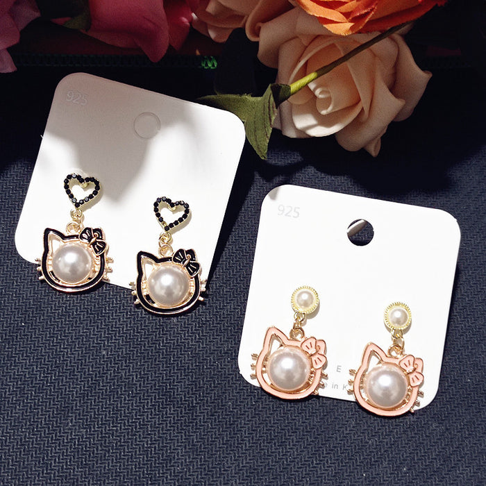 Wholesale Cute Alloy Cartoon Rhinestone Earrings JDC-ES-Xiaox011