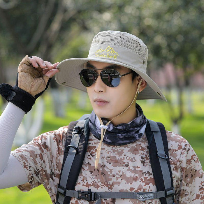 Wholesale Fisherman hat men's summer outdoor fishing sun protection large brim thin breathable sun hat