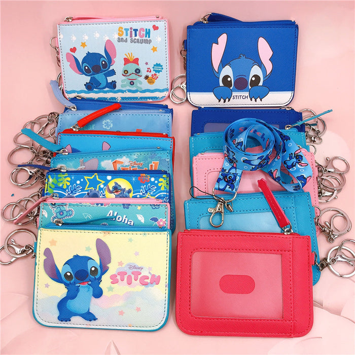 Wholesale PU Cartoon Printing with Key Chain Lanyard Card Holder Coin Purse JDC-WT-YaLL017