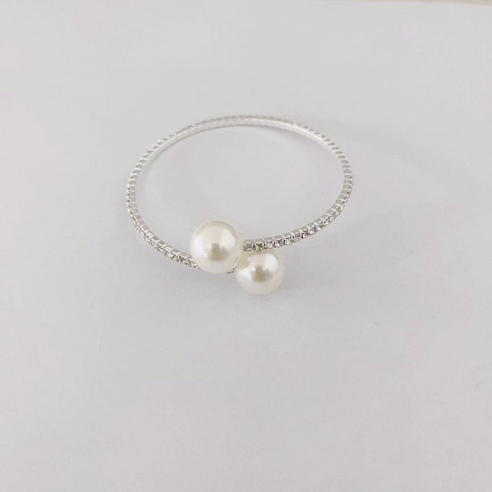 Wholesale Fashion Accessories Elegant Sparkling Water Diamond Pearl Single Row Bracelet Bracelet Bracelet