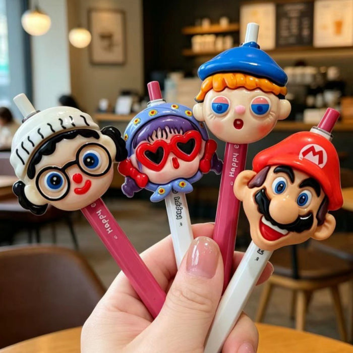 Wholesale Cute Cartoon Resin Girl Charm Decor Pen Plastic 0. 5mm St Tip