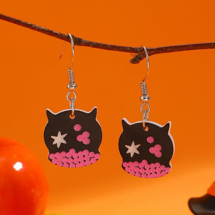 Wholesale  candy ghost hat earrings acrylic small holiday earrings cartoon cute funny earrings