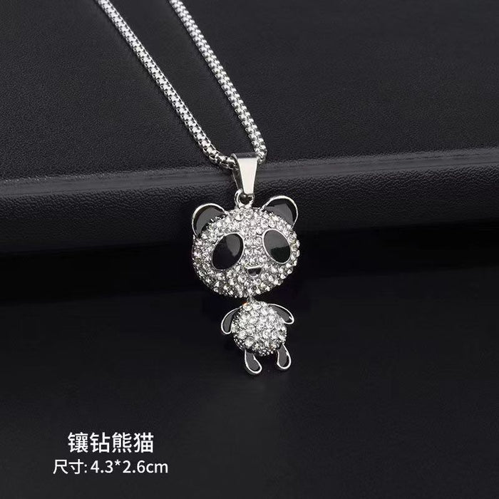 Wholesale Full Diamond Simple Cartoon Children's Stainless Steel Necklace JDC-NE-YSJZ007