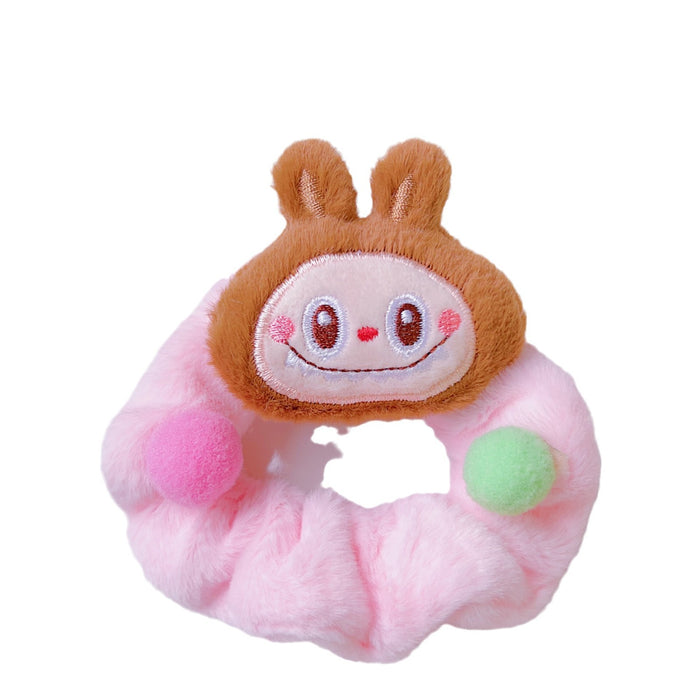 Wholesale 5 pcs Cute Cartoon Colorful Pom-Pom Hair Scrunchies for Girls