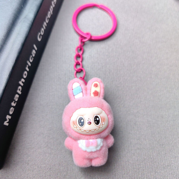 Wholesale Flocked  Keychain Pendant  Cute Doll DIY Accessories Mobile Phone Pendant