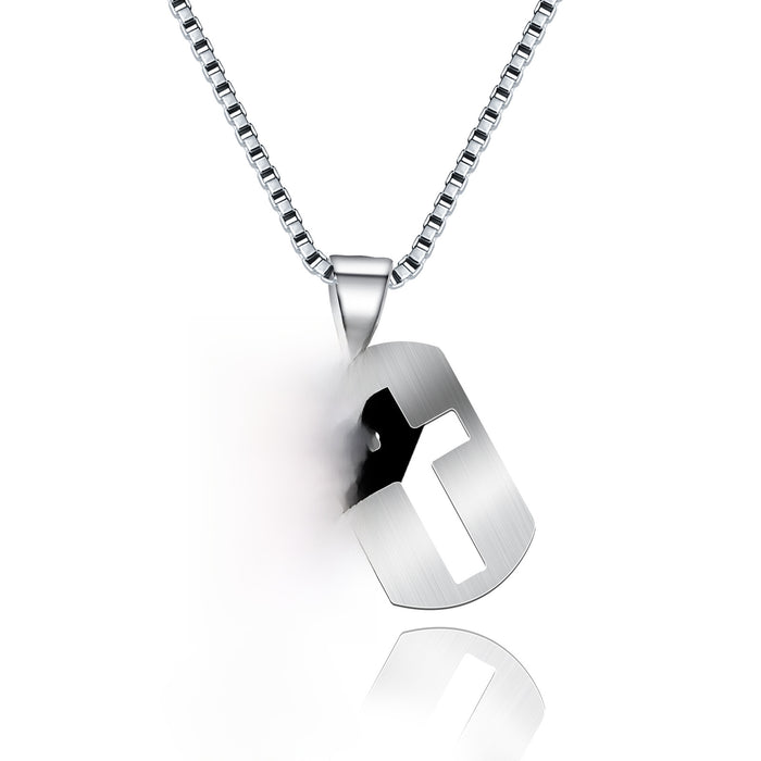 Wholesale Men's necklace stainless steel military brand hollow cross pendant stainless steel engraved necklace