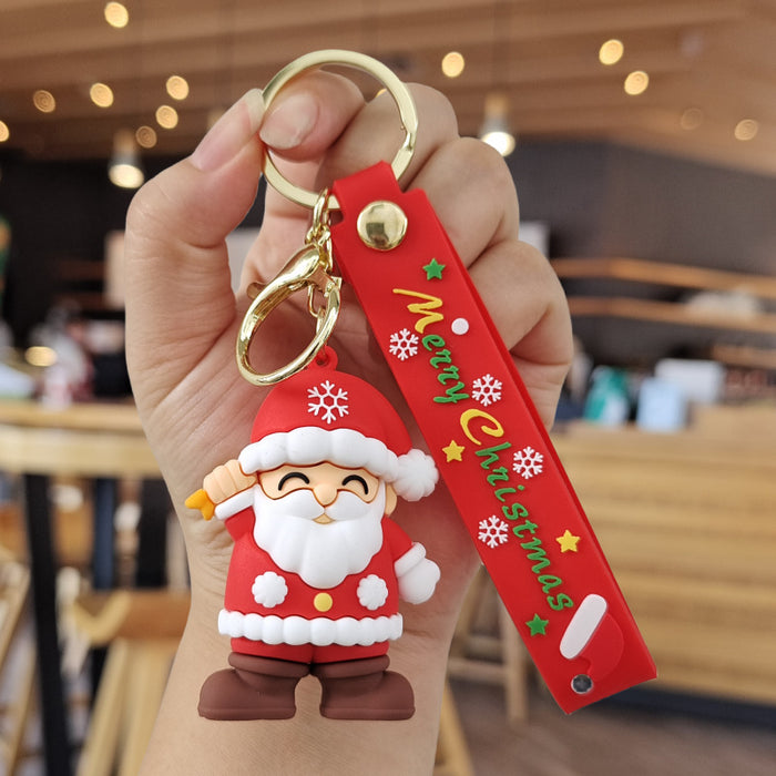 Wholesale Cartoon Christmas Silicone Doll Keychain JDC-KC-ZhuoRan026