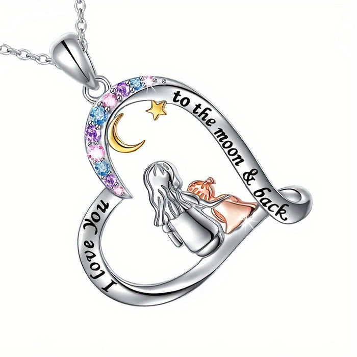 Wholesale Love Type Mother and Daughter Pendant Alloy Necklace JDC-NE-XunO073