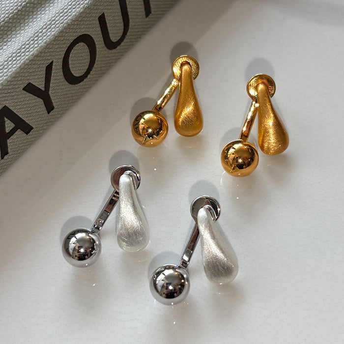 Wholesale Silver Needle Retro Brushed Water Drop Earrings, Light Luxury, High Grade, Elegant and Elegant, Earrings and Accessories