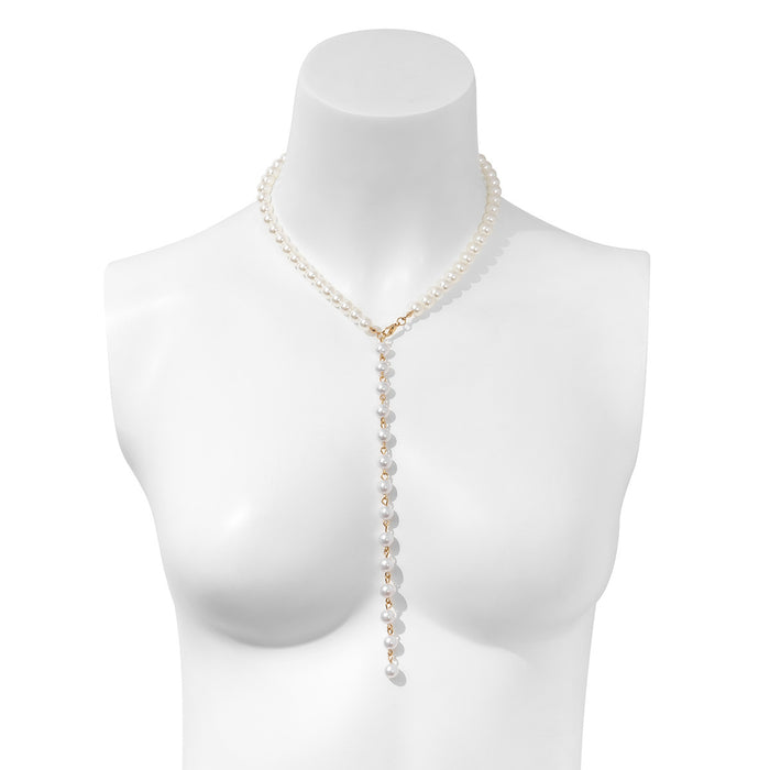 Wholesale Pearl Round Bead Long Tassel Necklace JDC-NE-DaoNi011