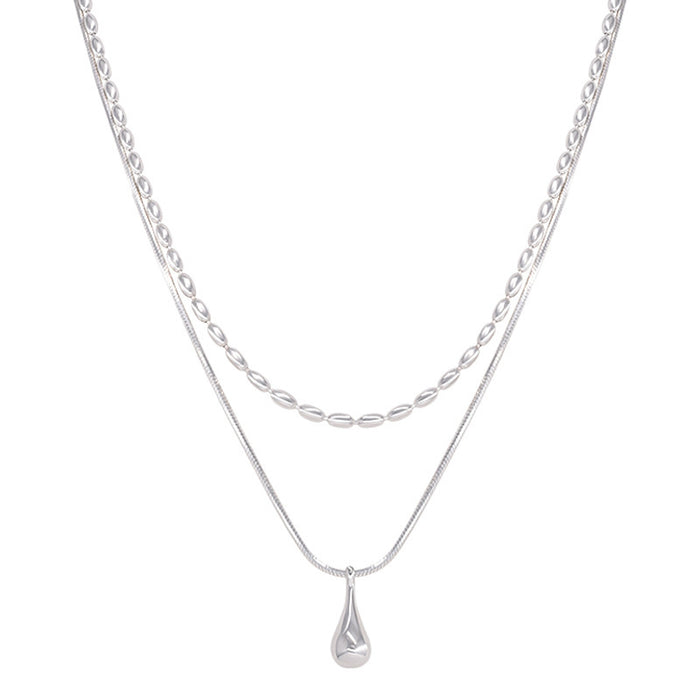 Wholesale Simple and versatile double layered necklace for women with a cold and aloof style, personalized temperament, high-end feeling, collarbone chain, neck chain