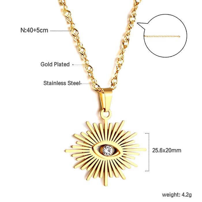 Wholesale Retro Necklace Metallic Geometric Square Pendant Collarbone Chain Necklace