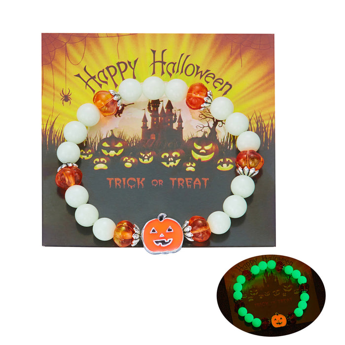 Wholesale  luminous beaded bracelet cute funny ghost pumpkin pendant bracelet