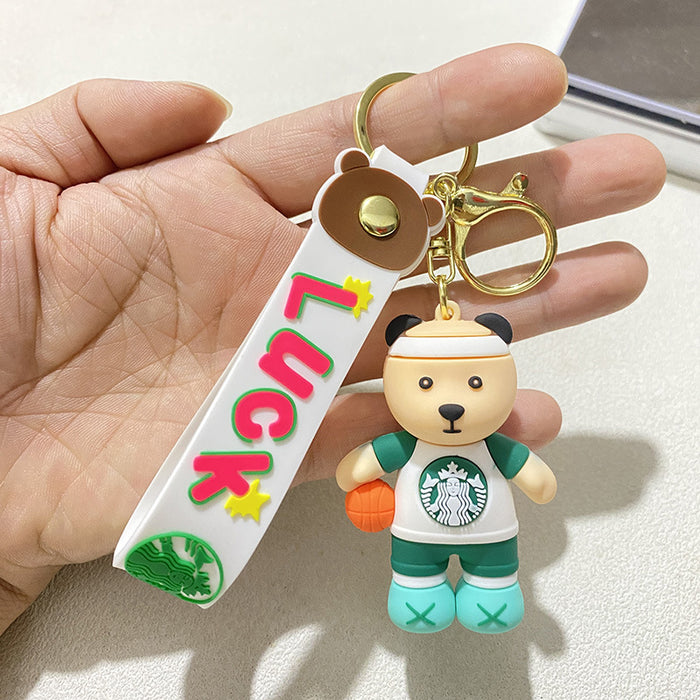 Wholesale Bear Fitness Keychain Bag Pendant Doll