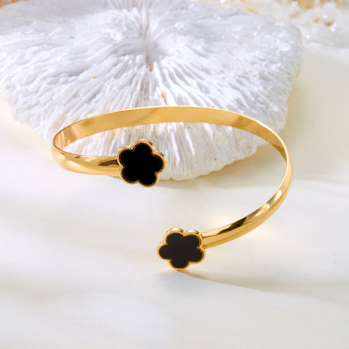 Wholesale Flower arm bracelet simple and versatile elegant temperament women' s hand jewelry open adjustable arm ring